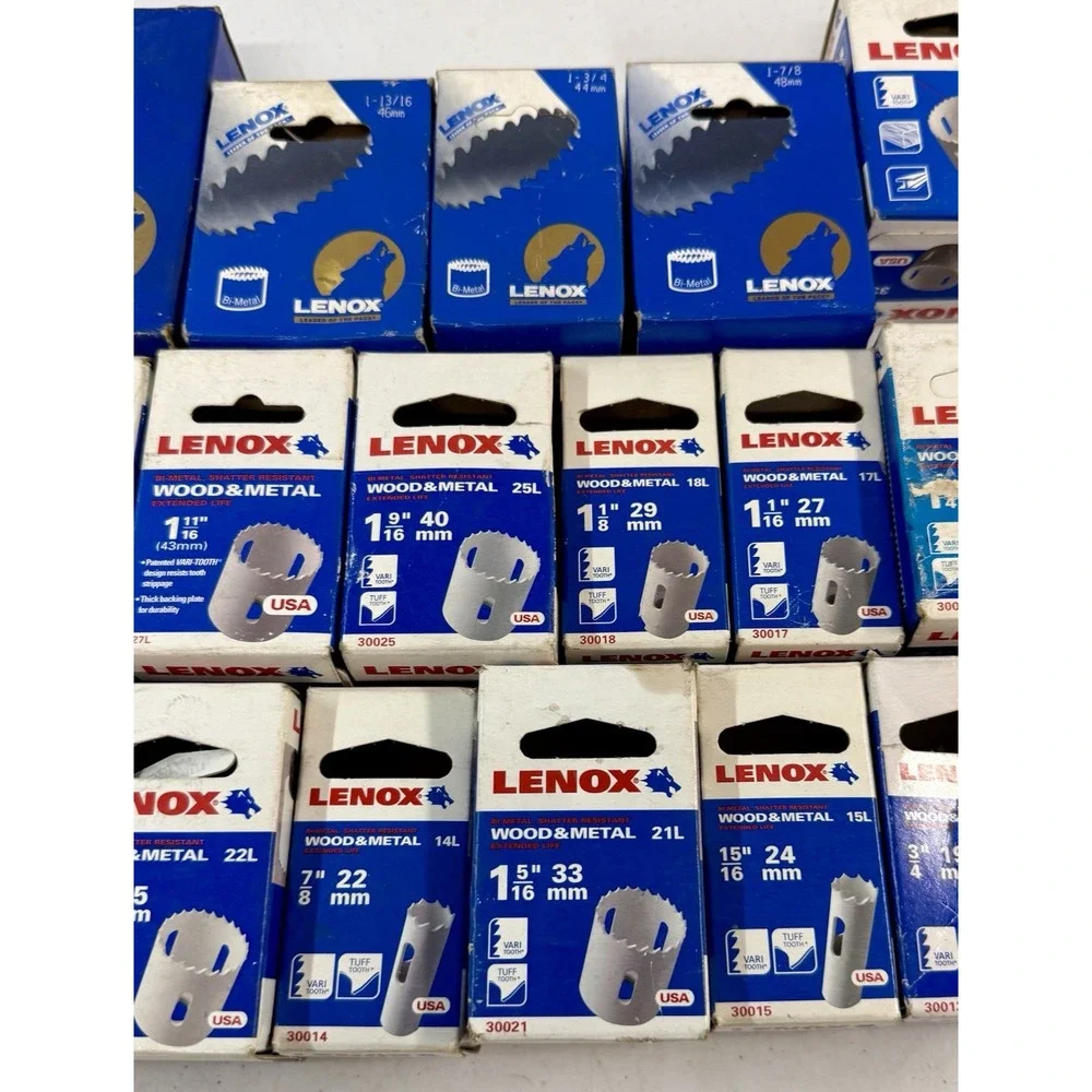 Lenox Hole Saw Bits Wood & Metal Lot Of 26 Unused In Box *BRAND NEW*